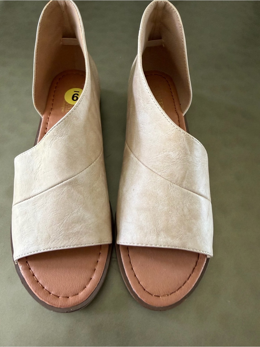 Catherine Malandrino Women's Open-Toe Slip-On Sandals in Beige, Size 9